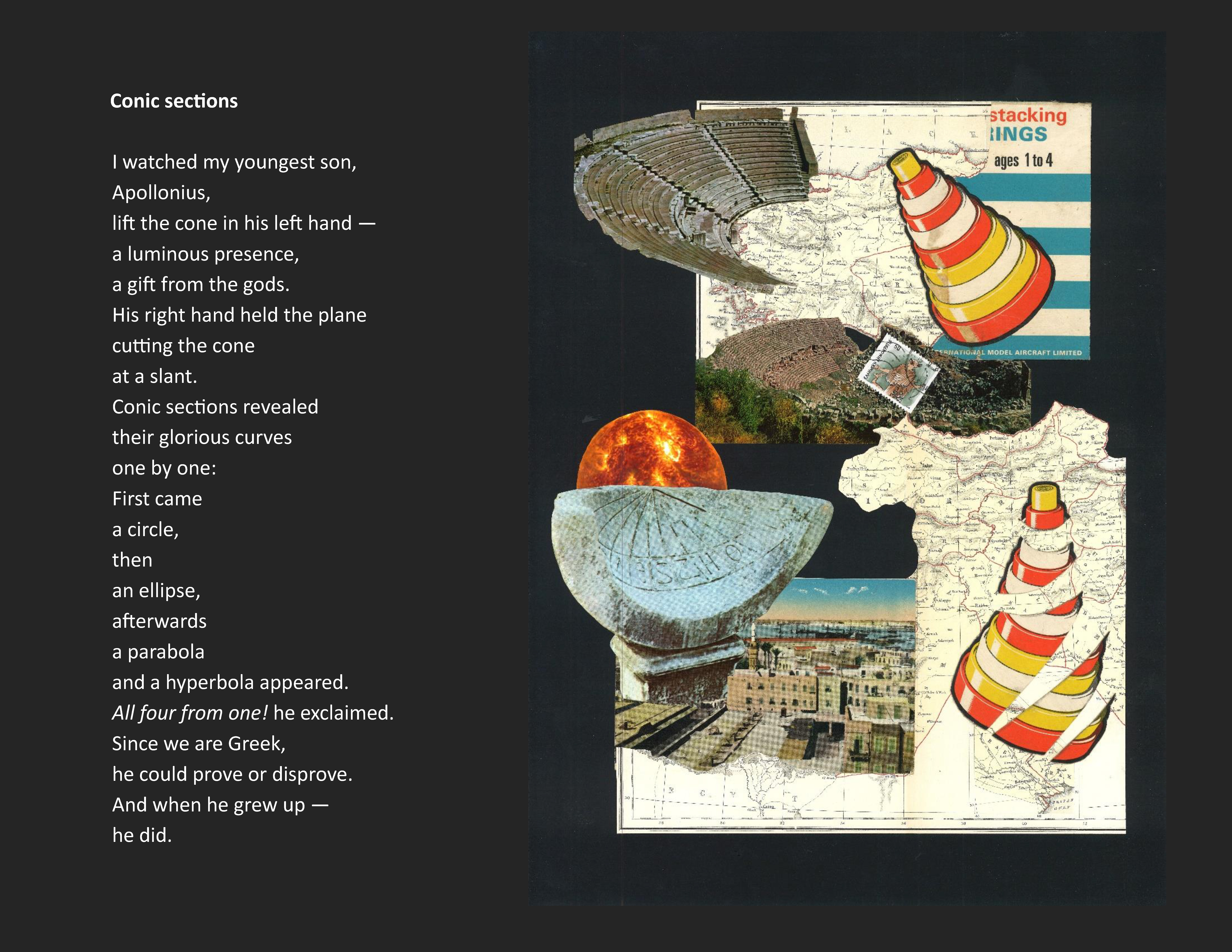 Conic sections poem-collage pair