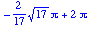 -2/17*sqrt(17)*Pi+2*Pi