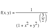 f(x,y) = 1/((1+x^2+y^2)^(3/2))